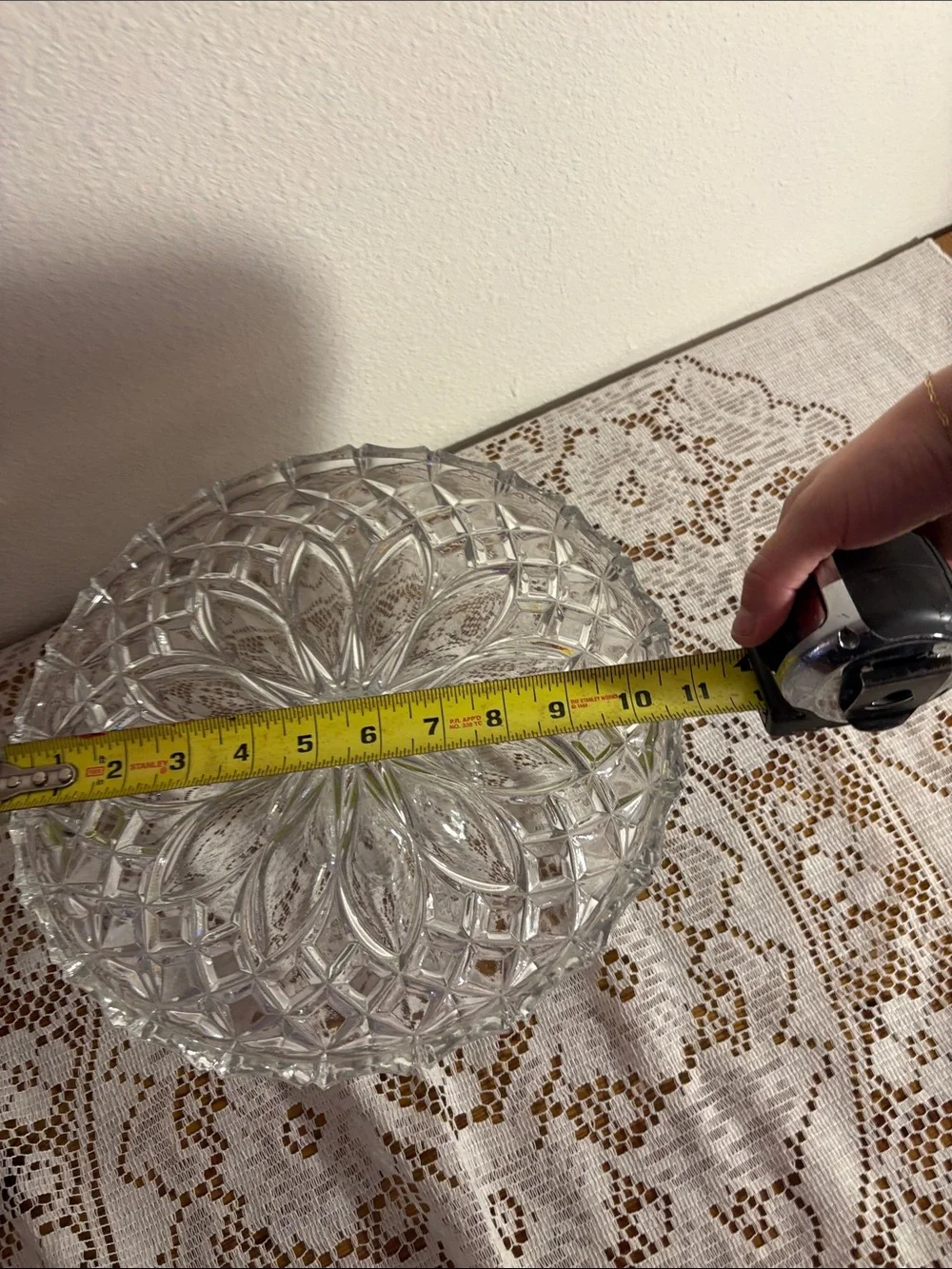 Clear Pressed Glass Pedestal Cake Stand